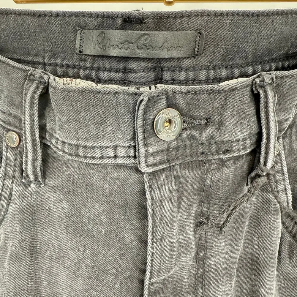 Robert Graham Jeans Men's Pants Black Dark Wash Straight Leg; Stone Washed 32